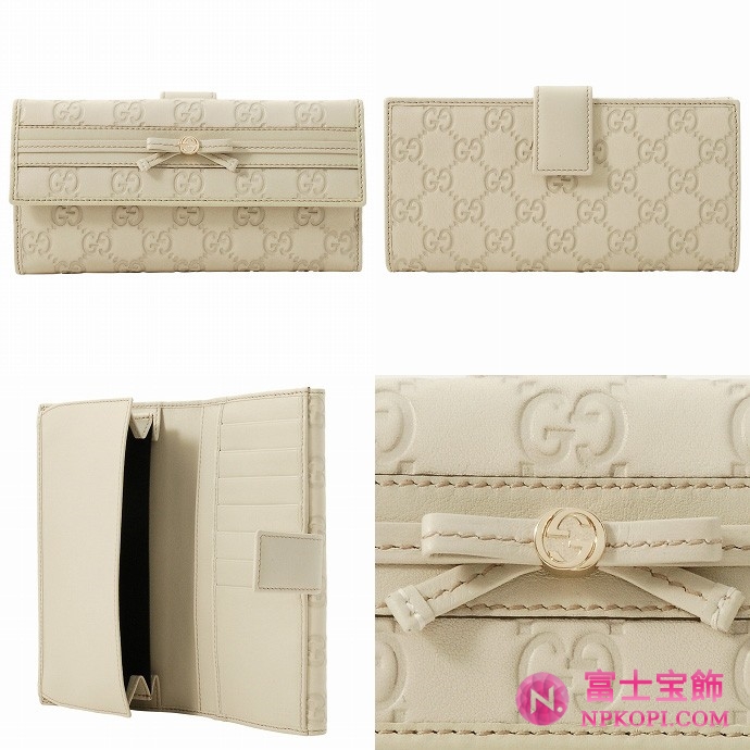 GUCCI/グッチ 2012年春夏MAYFAIRグッチシマGG柄Gディテールシグネチャーウェブ2つ折り長財布 256933 AA61G 9022 
